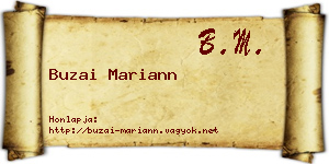 Buzai Mariann névjegykártya